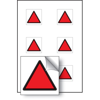 Red Triangle Vibration - Labels (Sheet of 6)