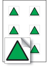 6 x Green Triangle Vibration Safety - 25 x 25mm