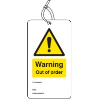 Warning - Out of Order - Double Sided Safety Tag (Pack of 10)