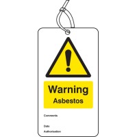 Warning - Asbestos - Double Sided Safety Tag (Pack of 10)