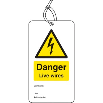 Danger - Live Wires - Double Sided Safety Tag