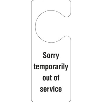 Sorry Temporarily Out of Service - Door Hanger