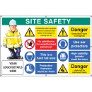 Site Safety - Construction Work - No Admittance - Hard Hat - Footwear - Demolition - Ear Protectors - Hi Vis - Overhead Loads