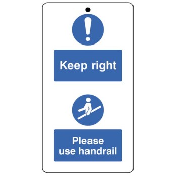 Keep to the Right & Use the Handrail - Double Sided Tags (Pack of 10)