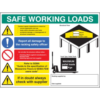 SWL Mezzanine Floor Sign