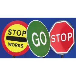 Stop Works Lollipop Sign