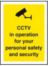 CCTV in Operation for Your Safety - Window Sticker - 75 x 100mm