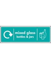 WRAP Recycling Sign - Mixed Glass Bottles & Jars